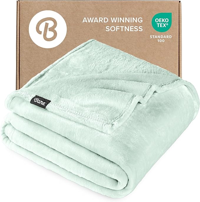 Bare Home Fleece Blanket - King Size - Ultra-Soft Lightweight for Bed, Sofa, and Couch - Luxury Microplush - Cozy Warm Blanket (King, Spring Mint)
