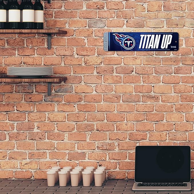 Rico Industries NFL Football Metal Street Sign 4" x 15" Home Décor - Bedroom - Office