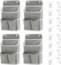 Hanging Basket for Organizing, Wall Organizer with Pockets and Over The Door Organizer，Can for Home, Closet, Office and Camper (4 Grey)
