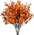 Mandy's Orange Artificial Baby’s Breath Flowers 6 Bundles Silk Gypsophila, 18.5 Inch European Style Modern Home Decor Centerpiece, Neutral Wedding Flower Arrangements
