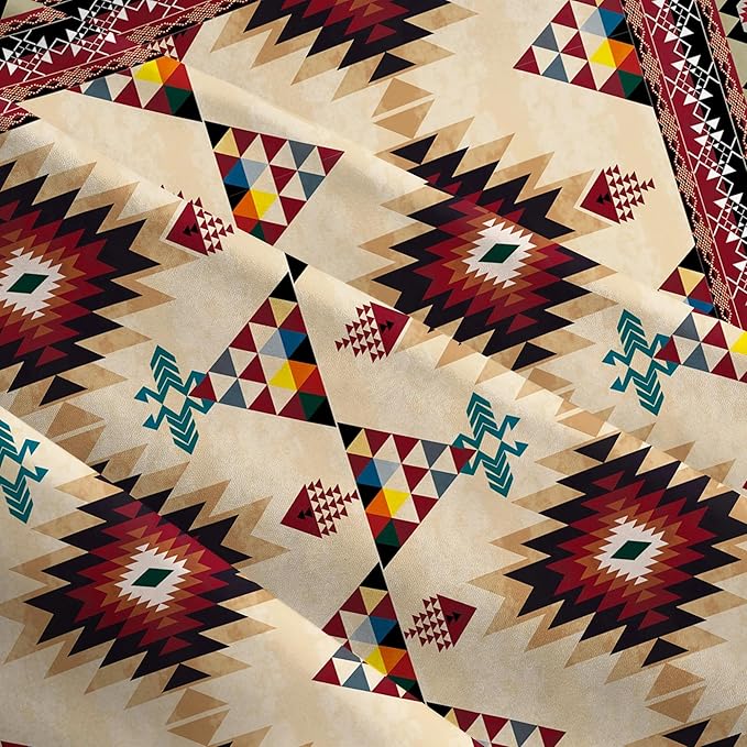Native American Navajo Geometric Throw Pillows Covers 2 Pack 18" x 18", Polyester Double-Sided Southwestern Aztec Tribal Cushion Cases, Rustic Southwestern Home Decor for Sofa Living Room Cabin Decor