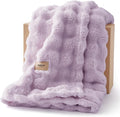 Bedsure 3D Fleece Bubble Blanket for Couch - GentleSoft Purple Twin Blanket for Sofa Bed Room Decor - Luxury Soft Cozy Gifts for Women, Lightweight, All Seasons, Light Purple, 60"×80"