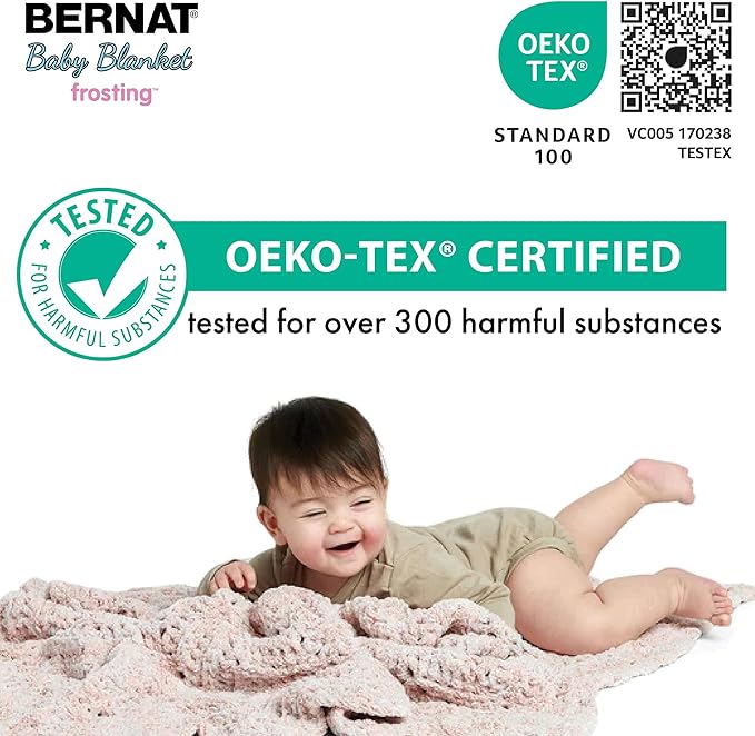 Bernat Baby Blanket Frosting Sunday Times Yarn - 1 Pack of 10.5oz/300g - Polyester - #6 Super Bulky - 220 Yards - Knitting & Crochet