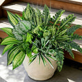 12 Bundles Large Outdoor Artificial Plants UV Resistant Fake Greenery Stems Faux Plastic Leaves Bushes for Front Porch Outside Patio Garden Yard Home Decor