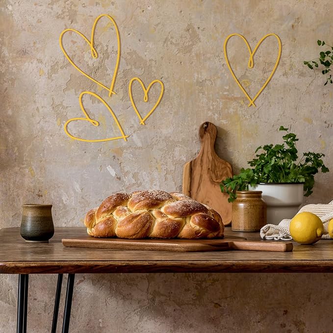 Pangda 4 Pieces Metal Heart Wall Art Decor Love Heart Wall Sign Ornaments for Bedroom Living Room Decoration(Gold)