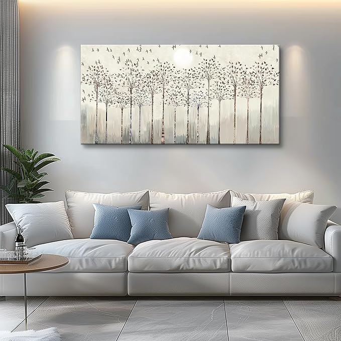 Canvas Wall Art for Living Room Trees and Birds Abstract Paintings kitchen Wall Decor Office Canvas Prints Artworks Pictures Wall Decorations for Bedroom,Large size Fashion Modern Home Decoration