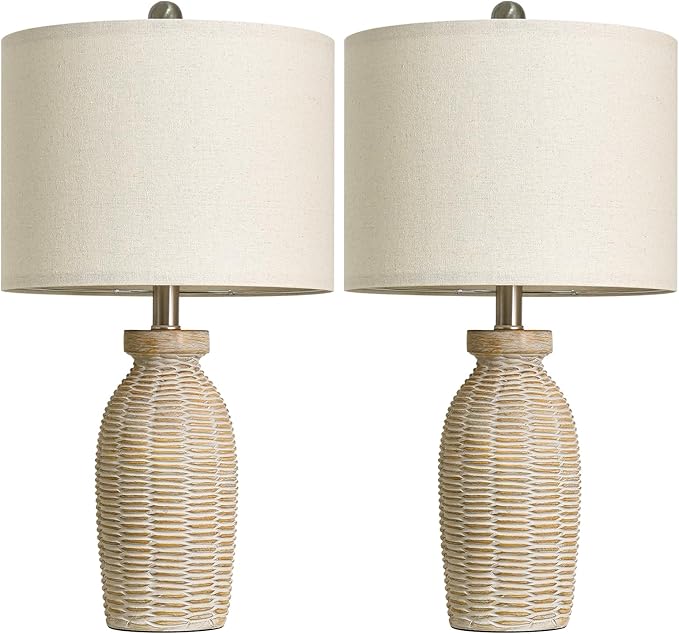 22.75" Table Lamps for Living Room Small Lamps for Bedroom Bedside Lamps Set of 2 Boho Lamps for Night Stands Nightstand Lamp Farmhouse Vintage Rustic Modern Side End Table Lamp Light Home Deco Gifts