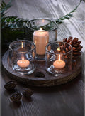 ARIAMOTION Glass Candle Holder Set 3 Clear Seeded Bubbles Modern Farmhouse Centerpieces Coffee Table Rustic Hurricane Cylinders Pillar Votive Tealight