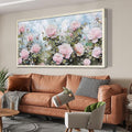 Ardemy Pink Rose Wall Art Canvas for Living Room, Flower Painting Modern Textured Floral Bedroom Picture Artwork Framed Home Office Kitchen Decor Large 48"x24"