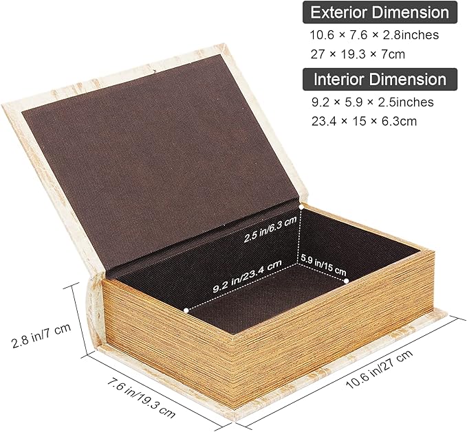 PACOLO Decorative Book Boxes, Faux Wood with Magnetic cover Storage for Hidden Jewelry, Money, and Cash (Lunar Eclipse)