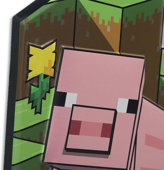 Minecraft Pig Metal Wall Decor - Fun Minecraft Sign for Bedroom or Game Room
