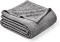 Bare Home Polar Fleece Blanket - Throw - Heathered Light Grey - Warm & Cozy - Premium Fleece for Bed, Sofa, Camping, Travel and Cold Nights - Lightweight Blanket (Throw, Heathered Light Grey)
