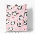 Penguin Throw Blanket Soft Warm Cozy Cute Penguins Blankets Fuzzy Plush Fleece Penguin Blanket Gifts for Couch Bed Sofa Home Decor 40''X50''