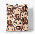 Monkey Throw Blanket Soft Warm Cozy Cute Monkeys Blankets Fuzzy Plush Fleece Monkey Blanket Gifts for Couch Bed Sofa Home Decor 40''X50''