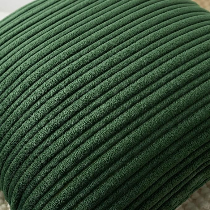 UGASA 14x24 Inch Christmas Pillow Cover Pack of 1 Soft Boho Stripe Corduroy Long Rectangle Lumbar Cushion Case Farmhouse Decorative Pilowcase for Bed Couch Sofa Bedroom, Christmas Green