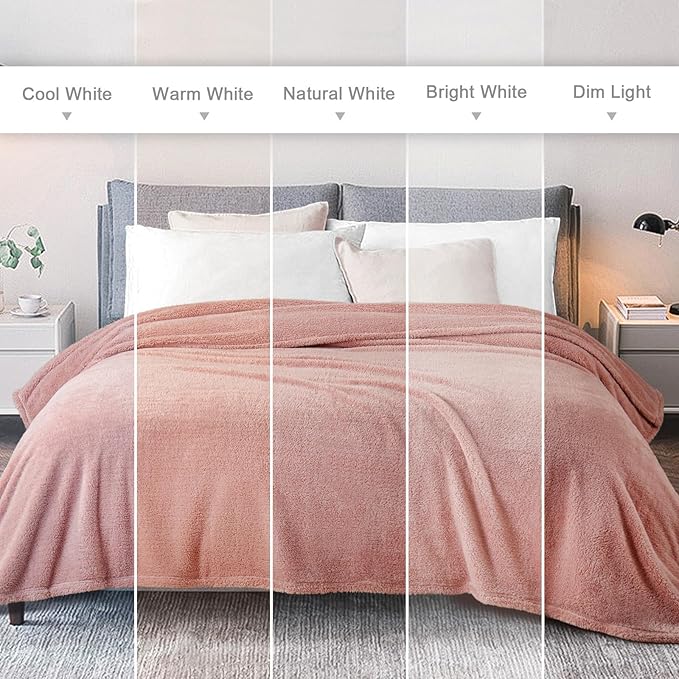 Exclusivo Mezcla King Size Blanket for Bed, Super Soft Velvet Plush Fleece Blankets, Fuzzy Cozy and Warm for Winter, 90x104 Inches, Pink