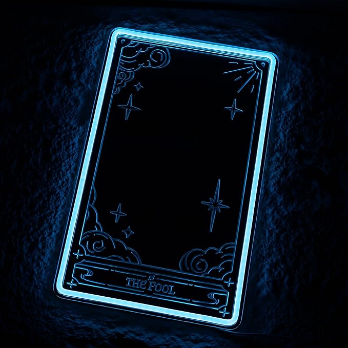 Kavaas Tarot Mirror Neon Sign - Ice Blue Mystical LED Neon Light for Occult Room Wall Decor, Witchy Art Spiritual Room Decor, Best Gifts for Fortune Teller, Tarot Enthusiast