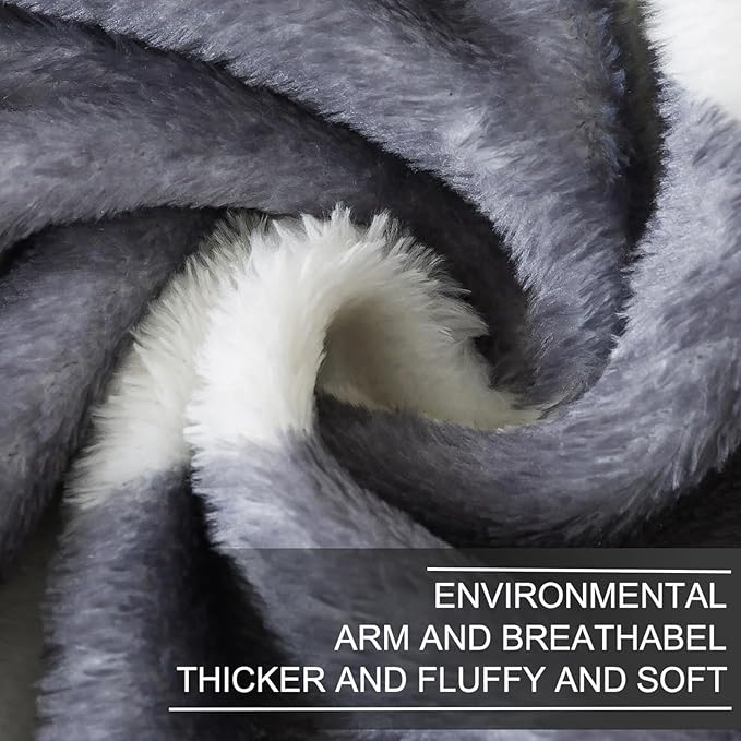 Richave Gray Pattern Queen Size Blanket,Premium Lightweight Anti-Static 90x90 Inches Throw Blankets for Queen Full Bed,Couch, Sofa, Chair, Camping, Picnic,Grey and White
