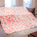 King Size Fleece Blanket for Bed - Oversized Soft Pink Plush King Blanket Cozy Fleece Bed Throws - Cute Blush Pink and White Decor for Dorm, Living Room & Bedroom 90" x 108"