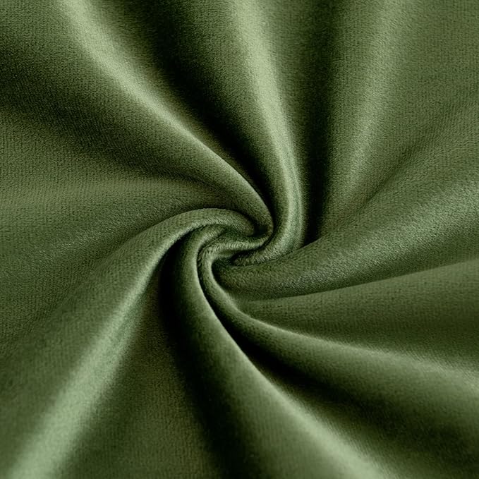 MIULEE Moss Green Velvet Throw Pillow Covers 24x24 Soft Decorative Solid Square Euro Sham Cushion Cases Pack of 2 Modern Luxury Home Decor for Couch, Sofa, Bedroom