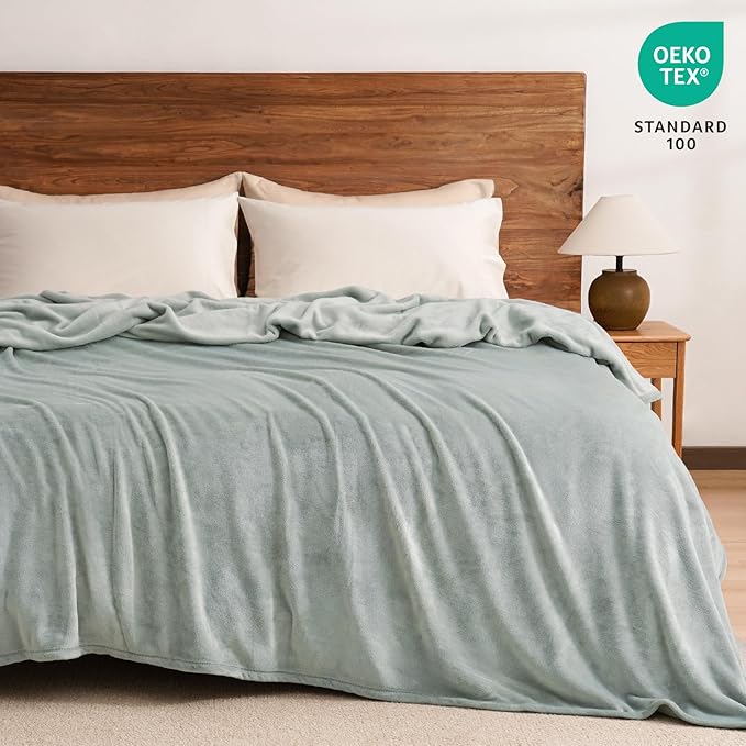 PHF Ultra Soft Fleece Blanket Twin Size, No Shed No Pilling Luxury Plush Cozy 300GSM Lightweight Twin XL Blanket for Bed, Couch, Chair, Sofa Suitable for All Season, 76" x 90", Jasper Stone