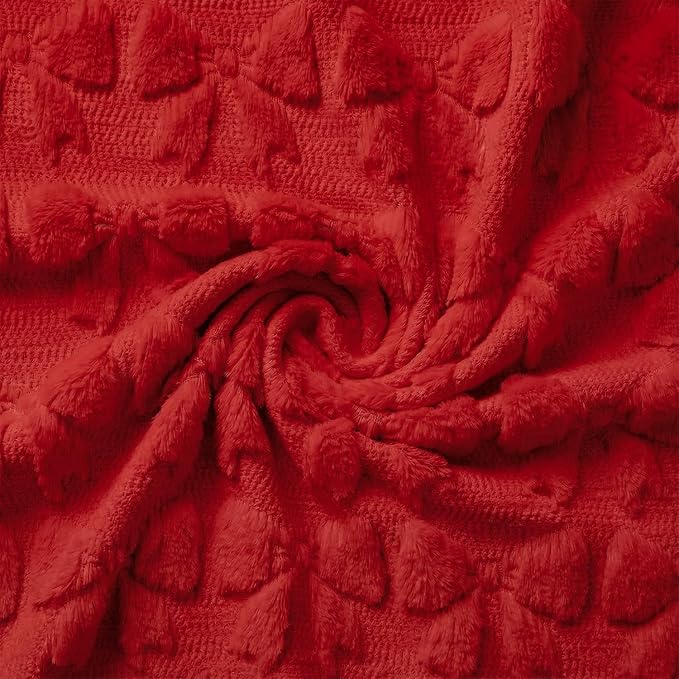 Horaldaily Valentine Bow Blanket Throw, Red Bow Soft Fuzzy Plush Faux Fur Cozy Blankets for Couch Sofa Bed Lounging, Ideal Gifts for Kids Adults Wife Self, 50x60