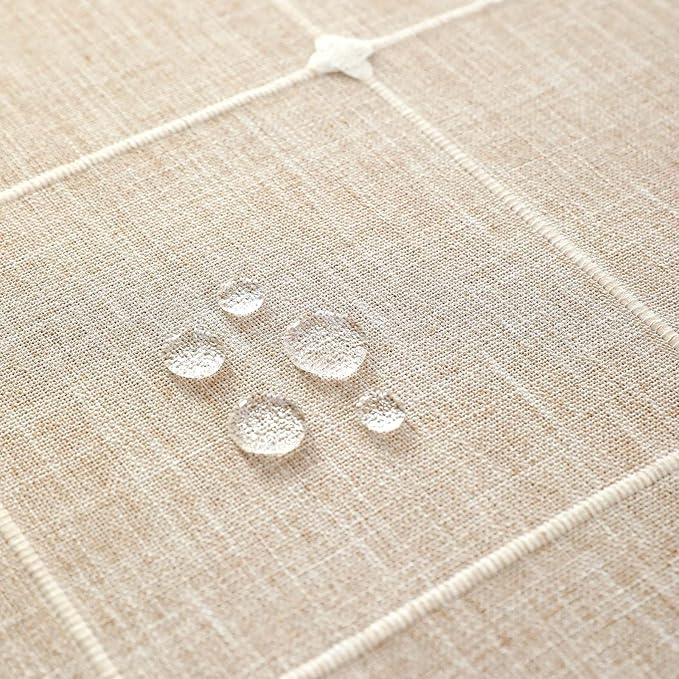 SIELUNO Coffee Table Cover, Rustic Farmhouse Rectangle Coffee Table Cloth Cotton Linen Waterproof with Pockets and Tassel for Living Room Decoration - Large Plaids - 24x64 Inch