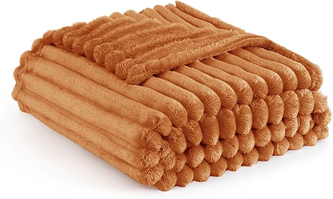 Bedsure GentleSoft Orange Fall Throw Blanket for Couch - Cozy Soft Blankets for Women, Cute Small Fall Throws for Girls, Orange, 50x60 Inches