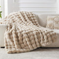 Faux Fur Twin Blanket for Couch, 1000 GSM Cozy Fuzzy Fluffy Soft Plush Thick Bubble Sherpa Blanket for Sofa Bedroom Living Room, Mothers Day Birthday Gifts for Women Home Decor