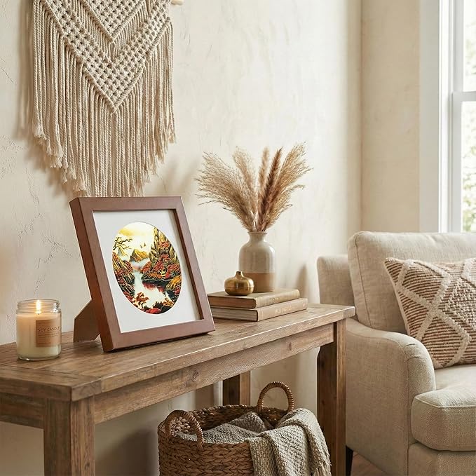 Newscz Framed Wall Art 8.3x8.3 Inch Modern Home Decor for Living Room Bedroom Wall Decor Above Bed & Office Aesthetic Gallery Wall Frame Set Farmhouse & Art Deco Decor Dining Room Kitchen Wall Decor (H-B12)