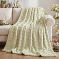 Horaldaily Easter Solid Blanket Throw, Beige Rabbits Soft Fuzzy Plush Faux Fur Cozy Blankets for Couch Sofa Bed Lounging, Ideal Gifts for Kids Adults Wife Self, 50x60