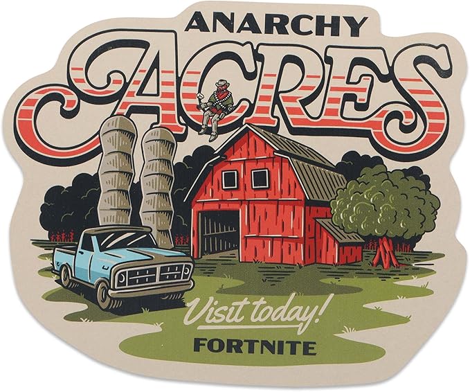 Fortnite Anarchy Acres Wood Wall Decor - Fun Fortnite Sign for Game Room or Bedroom