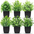 Der Rose 6 Pack Fake Plants Mini Artificial Plants for Home Office Farmhouse Bathroom Shelf Decor Indoor