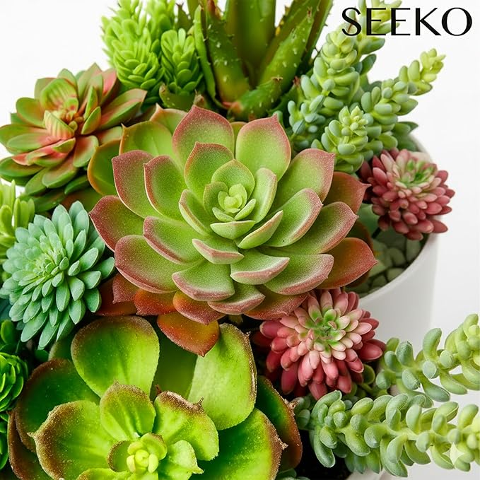 Succulents Plants Artificial 14 Pcs Realistic Premium Fake Succulents Faux for Indoor Outdoor UV Resistant DIY Home Office Decor