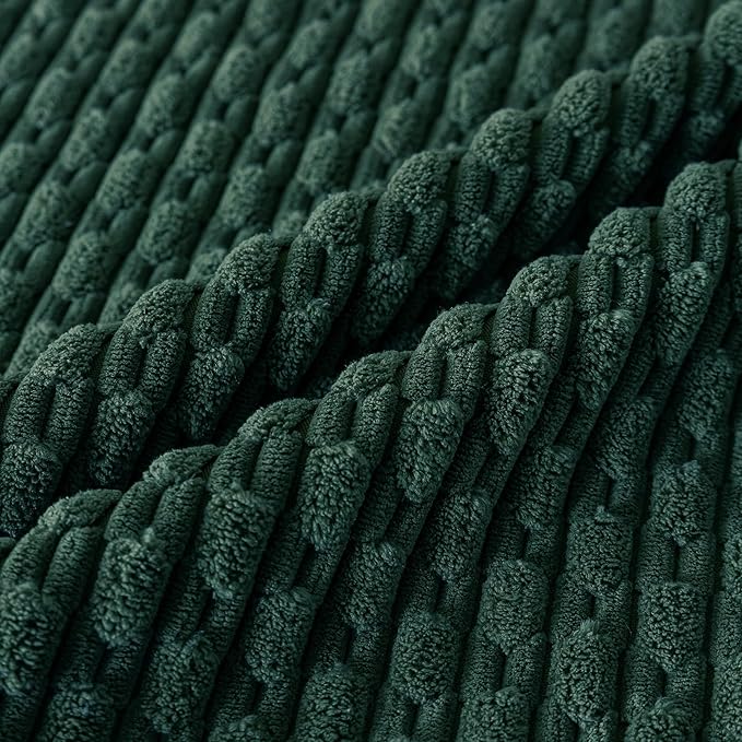 Set of 4 Dark Green Decorative Throw Pillow Covers 24x24 Inch Corduroy Pillow Covers for Bed Couch Sofa Living Room Soft Square Cushion Cases