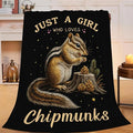 Chipmunk Blanket for Girls Women Boys Men Adults Kids Soft Cozy Fleece Tamias Squirrel Throw Blankets Gifts Warm Flannel Plush Lightweight Decor for Couch Bed Sofa 50"X40"