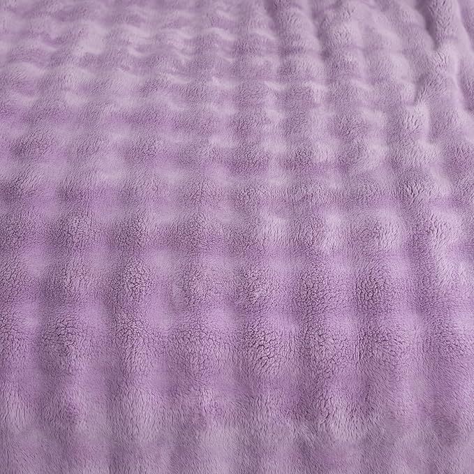 YUSOKI Luxury 3D Bubble Light Weighted Throw Blanket 1.8lb,All Ages,Home Decoration, (Lilac Purple,50 * 60inches)
