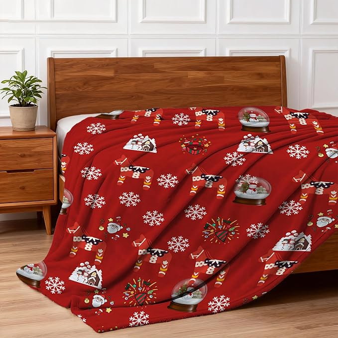 Cute Christmas Blankets and Throws for Adults/Women/Boys/Kids, Holiday Fleece Throw Blanket for Couch/Sofa, Holiday Decor, Christmas Decorations/Gifts 40"x 60"