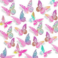 SAOROPEB 3D Butterfly Wall Decor 48 Pcs, 4 Styles, 3 Sizes, Purple Butterfly Decorations for Birthday Parties, Removable Stickers