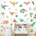 Dinosaur Wall Decals- Dino Palm Tree Wall Stickers Peel and Stick Wall Decor for Boys Room Bedroom Living Room Nursery Classroom Playroom Home