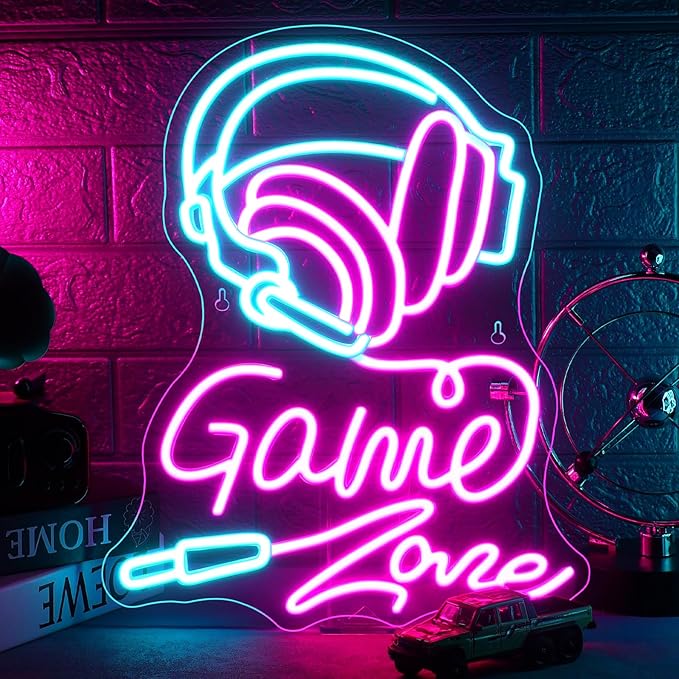 Gameneon Game Zone Neon Sign Gaming Neon Signs for Wall Decor Led Light Boys Bedroom Teen Man Cave Party Bar Playroom Decoration Gamer Lover Gift
