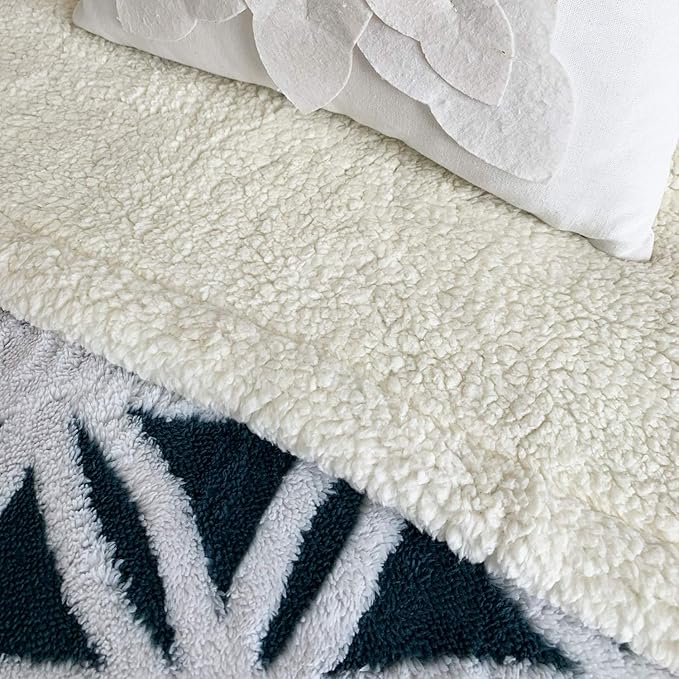 LOMAO Sherpa Fleece Blanket Easter Gifts for Mom Cozy Soft Throw Blanket for Women Men Dual Sided Couch Sofa Bed Blanket (Navy, 60''x80'')