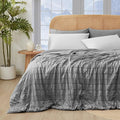 Cozy Bliss Seersucker Cooling Comforter King Size, Q-Max 0.45 Reversible Lightweight Cooling Blanket, Breathable Silk Smooth Summer Bedding Quilt for Hot Sleepers Night Sweats Dark Grey