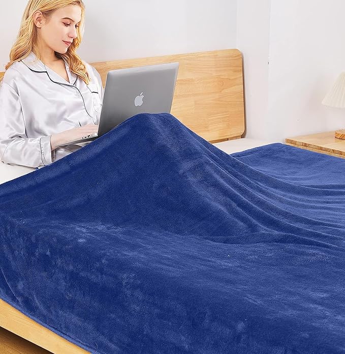 Polar Fleece Blankets King Size for The Bed Extra Soft Brush Fabric Super Warm Sofa Blanket 90" x 108"(Royal Blue King)