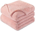 Exclusivo Mezcla Queen Size Blanket for Bed, Super Soft Velvet Plush Fleece Blankets, Fuzzy Cozy and Warm for Winter, 90x90 Inches, Pink