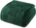 Whale Flotilla Lightweight Fleece King Size Blanket for Bed, Fuzzy Soft Blankets with Decorative Jacquard Pattern for All Season, Warm and Fluffy, 90x104 Inch, Emerald Green