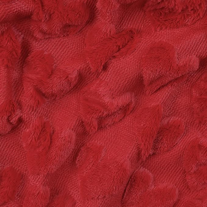 Horaldaily Valentine Blanket Throw, Red Love Heart Soft Fuzzy Plush Faux Fur Cozy Blankets for Couch Sofa Bed Lounging, Ideal Gifts for Kids Adults Wife Self, 60x80