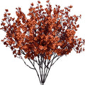 Mandy's Burnt Orange Artificial Baby’s Breath Flowers 15 Bundles Silk Gypsophila, 18.5 Inch European Style Modern Home Decor Centerpiece, Neutral Wedding Flower Arrangements