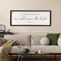 As For Me And My House We Will Serve The Lord Wall Decor 40" x 15" Bedroom Above Bed Sign Large Rustic Farmhouse Wood Framed Bible Verse for Religious Scripture Christian Wall Art (Black)