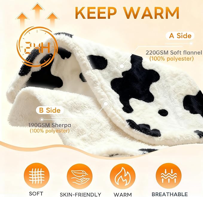 Full Size 60"x80" Fleece Blanket Gift for Women Girl - Soft Cozy Fuzzy Thick Throw Blankets for Couch Bed, Winter All Season,Gift for Women Girls